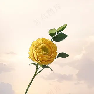 白色黄色手绘新中式风格花植物131 白色黄色手绘新中式风格花植物131