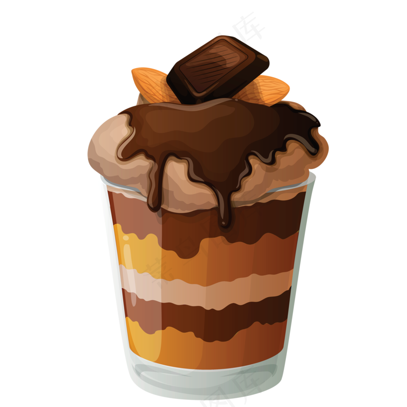 免抠卡通巧克力流心吧冰淇淋