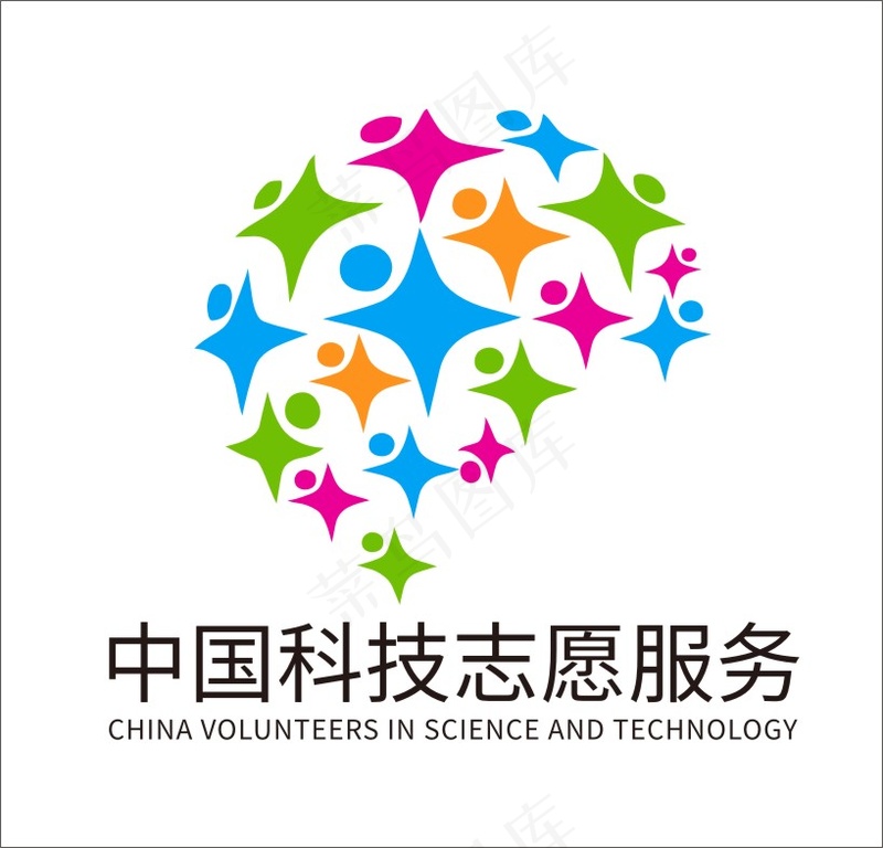中国科技志愿服务标志cdr矢量模版下载