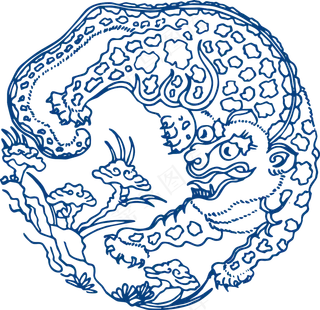 古代青花瓷图案花纹中国风图案祥云纹理传统图腾PNG免扣素材