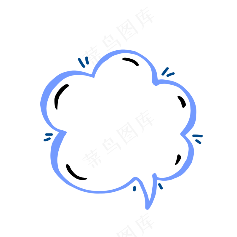 卡通聊天对话方框气泡可爱边框PNG透明免抠装饰图案 PS设计