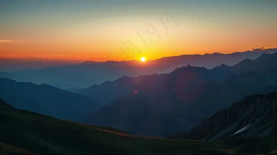 清晨日出朝霞云层山川摄影图 清晨日出朝霞云层山川摄影图