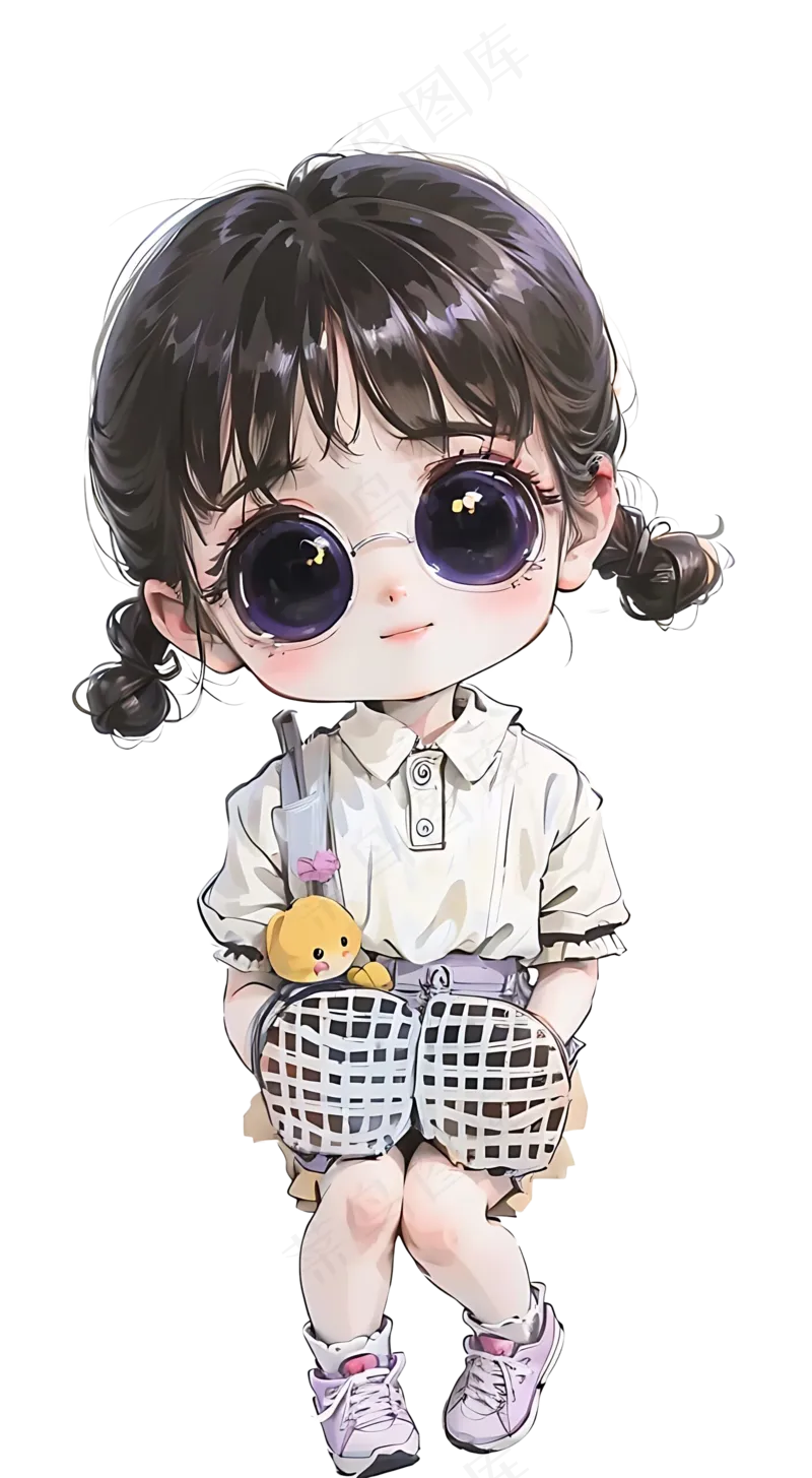 可爱迷人的墨镜女孩