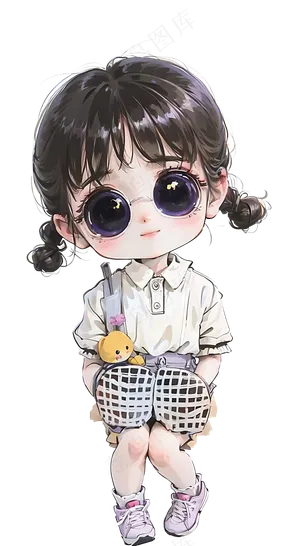 可爱迷人的墨镜女孩