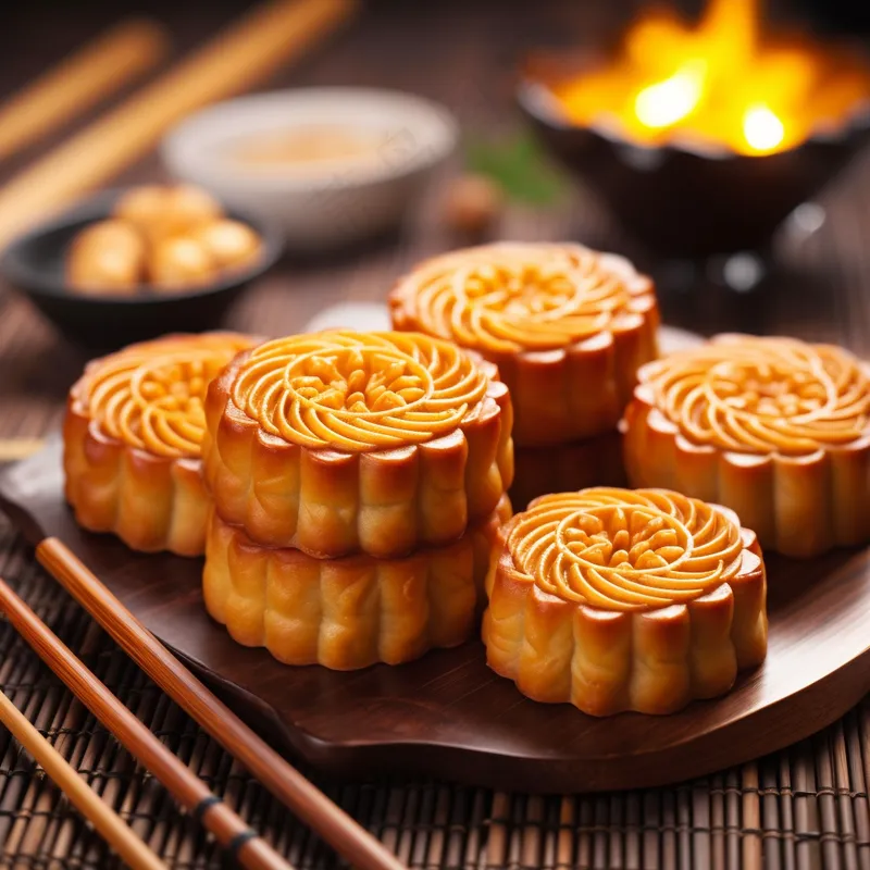 中秋月饼美食甜点摄影图(3072x3072)