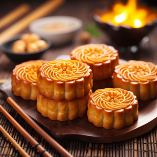 中秋月饼美食甜点摄影图