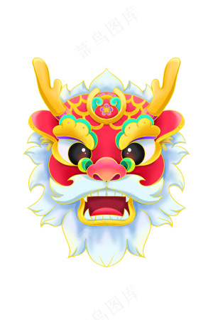 国潮手绘龙年龙头形象