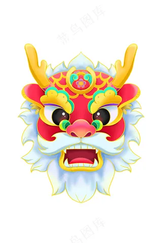 国潮手绘龙年龙头形象