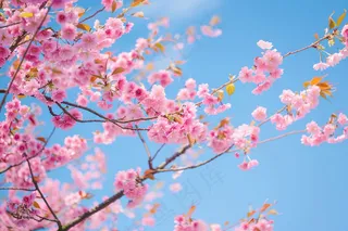 春日樱花花朵摄影图