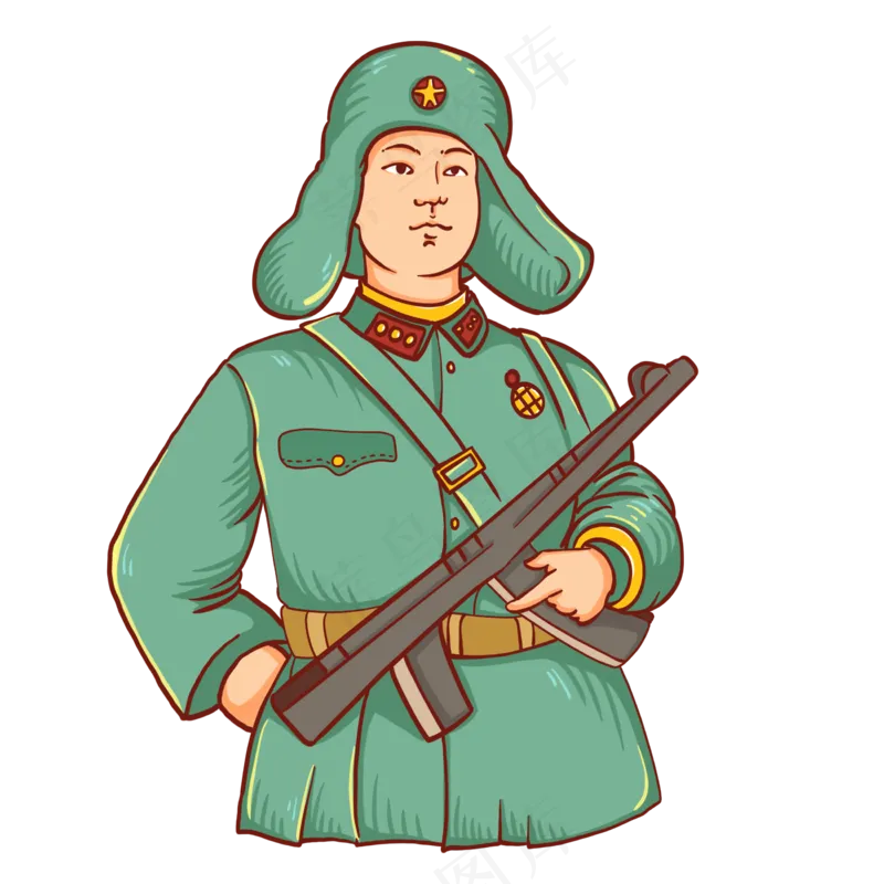 军绿色雷锋人物免扣元素 (11)