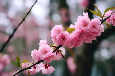 春天粉色樱花树枝摄影图 春天粉色樱花树枝摄影图