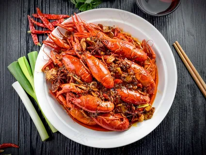 麻辣小龙虾美食背景 麻辣小龙虾美食背景