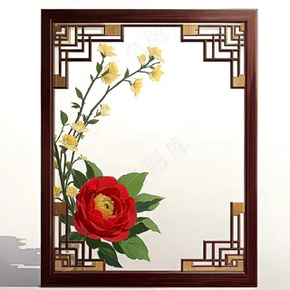 红色AI生成中国风框架素材14 红色AI生成中国风框架素材14