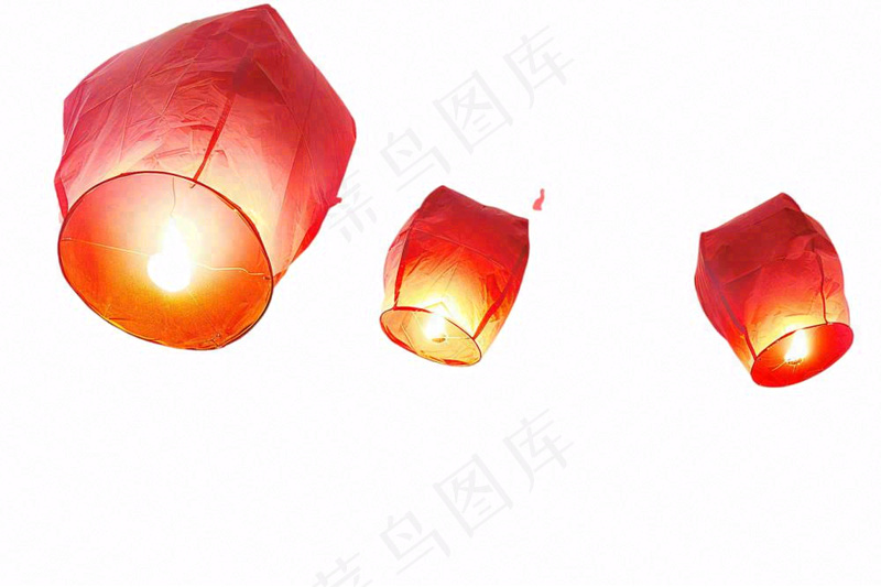 孔明灯祈福放灯中国习俗免抠(1344x896)
