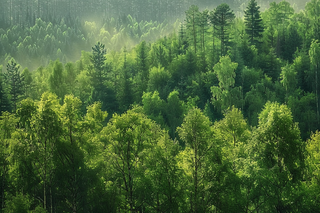 山林森林阳光绿色大自然风景摄影图