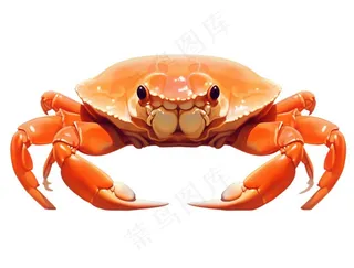 螃蟹卡通插画免抠