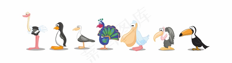 鸟类卡通素材cdr矢量模版下载