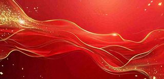 红色中国风鎏金光效喜庆新年婚庆婚礼党建展板背景