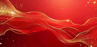 红色中国风鎏金光效喜庆新年婚庆婚礼党建展板背景