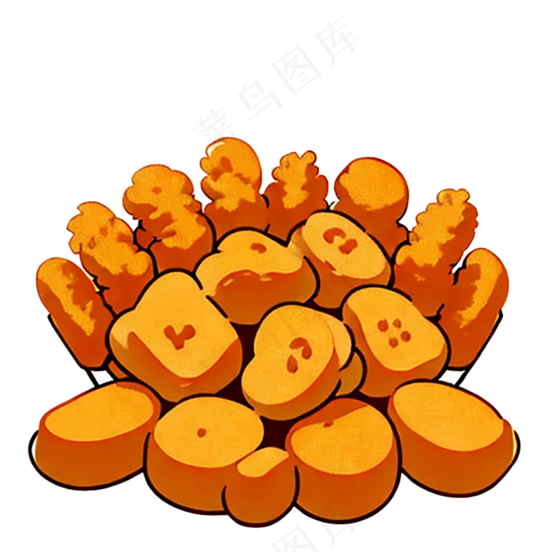 炸鸡年糕简笔画简约食物