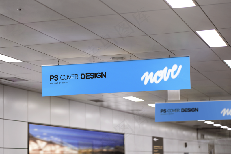 地铁站车站广告牌灯箱样机12样机