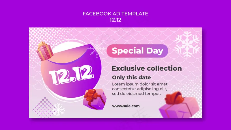 双十二促销海报节日氛围紫色红色风格电商用psd模版下载