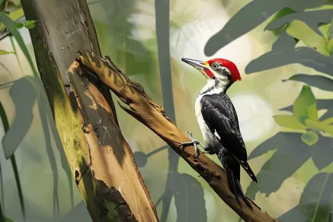 小鸟站在树枝上摄影图