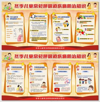 冬季儿童常见呼吸道疾病防治展板
