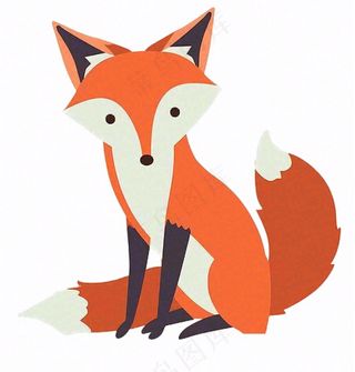 狐狸橘白动物卡通插画免抠