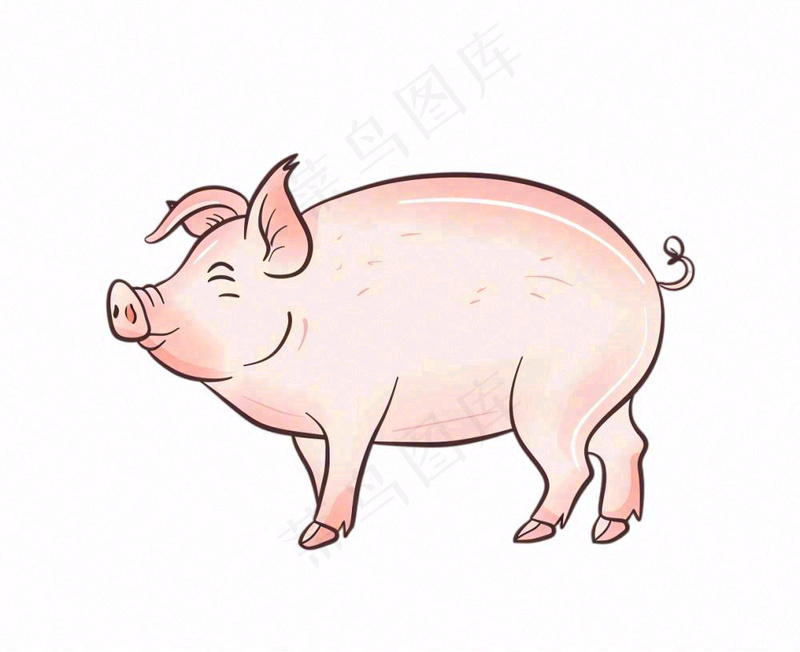 猪牲畜动物卡通插画免抠