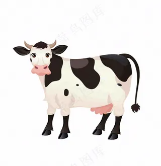 奶牛十二生肖动物卡通插画免抠
