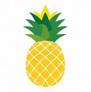 菠萝水果卡通插画免抠