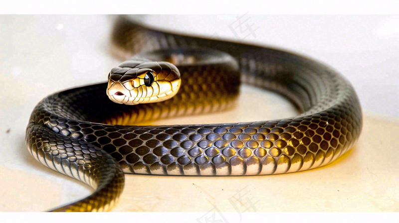 蛇在白色背景爬行动物摄影图