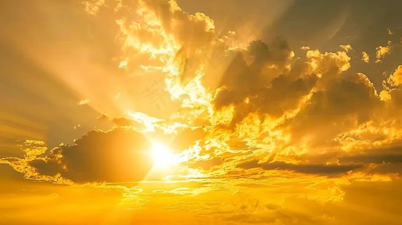 清晨日出朝霞云层山川摄影图(4368x2448)