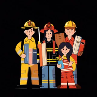 劳动人民工人五一劳动节任务元素插画黑色背景