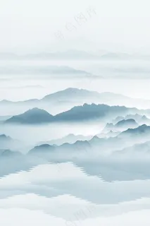 山水展板背景