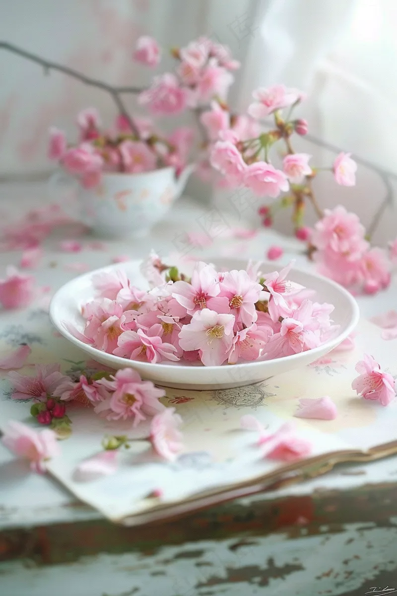 春日樱花花朵摄影图(2688x4032)