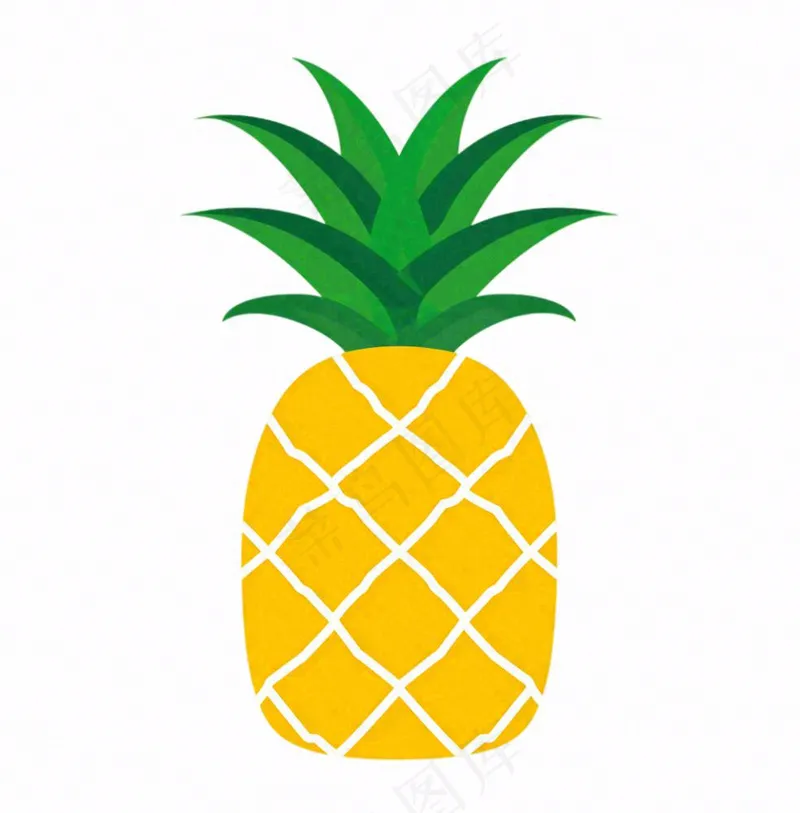 菠萝水果卡通插画免抠(1024x1040)