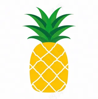 菠萝水果卡通插画免抠
