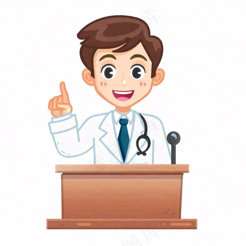 医生讲座讲话医疗人物卡通插画免抠(1024x1024)
