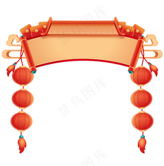 红色喜庆，中国风门头