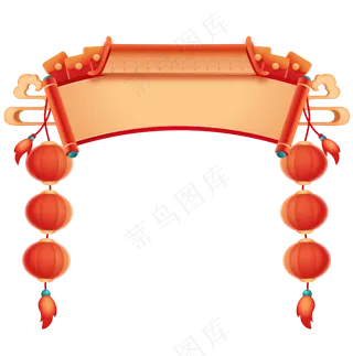 红色喜庆，中国风门头