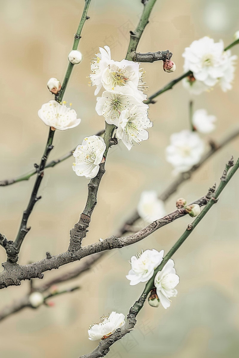 春天白梅梅花鲜花摄影图(2688x4032)