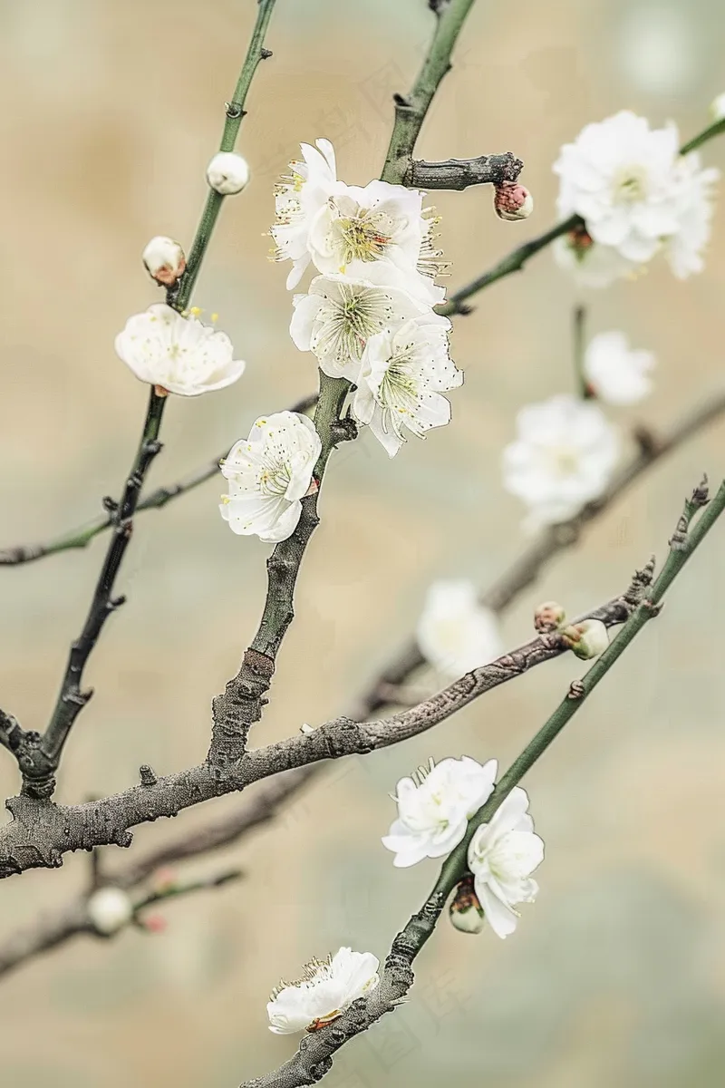 春天白梅梅花鲜花摄影图(2688x4032)