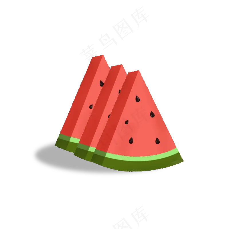 红色西瓜多片夏天素材
