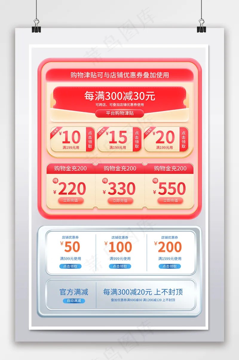 创新电商淘宝优惠券psd模版下载