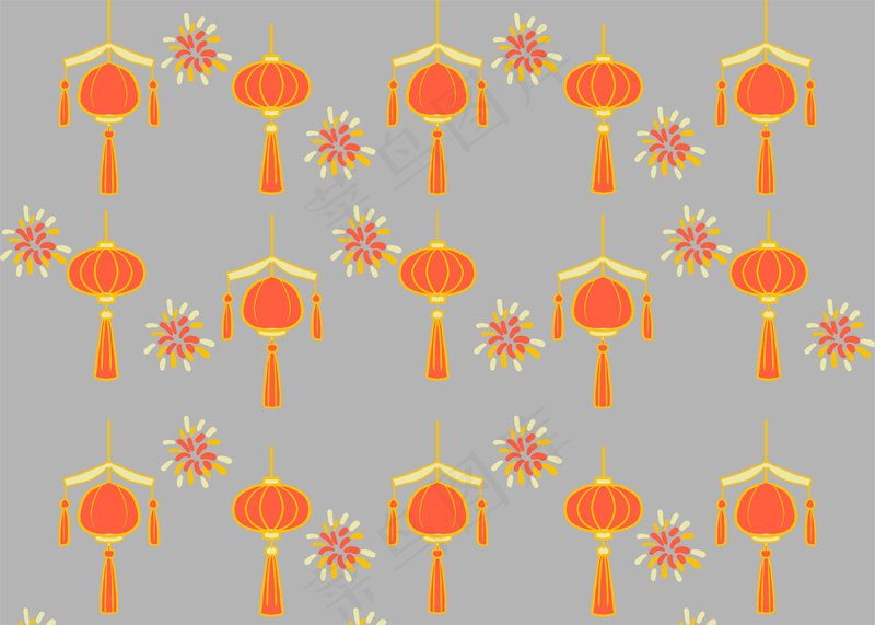 新年元宵节灯笼底纹