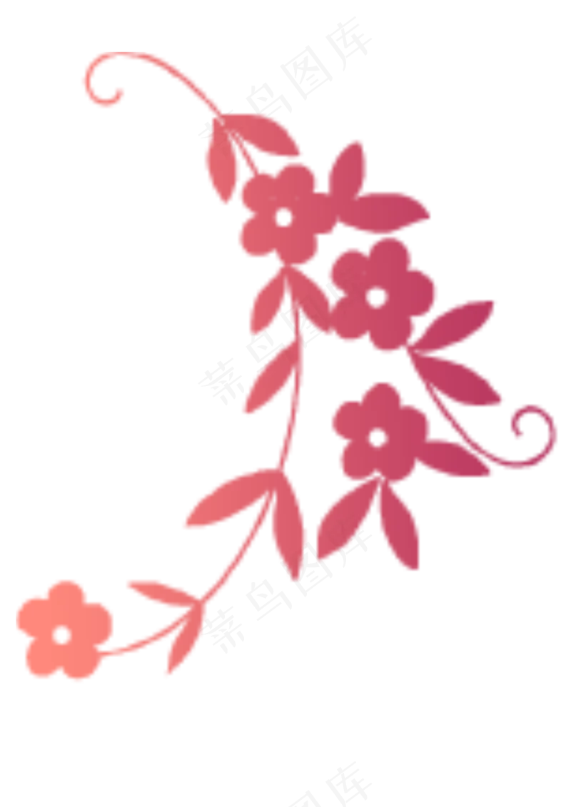 花朵投影红色元素