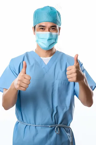 医生手术大夫点赞摄影图