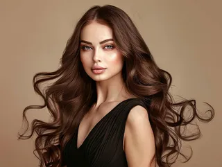 时尚美发美容女性卷发摄影图